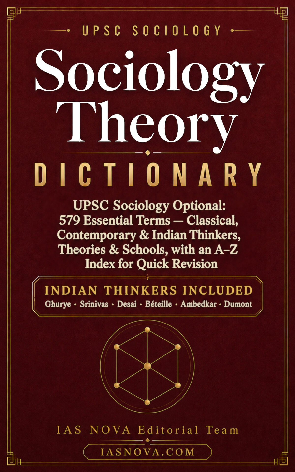 Sociology Theory Dictionary for UPSC Optional with 579 essential terms, 15 sections, Indian thinkers and an A-Z index